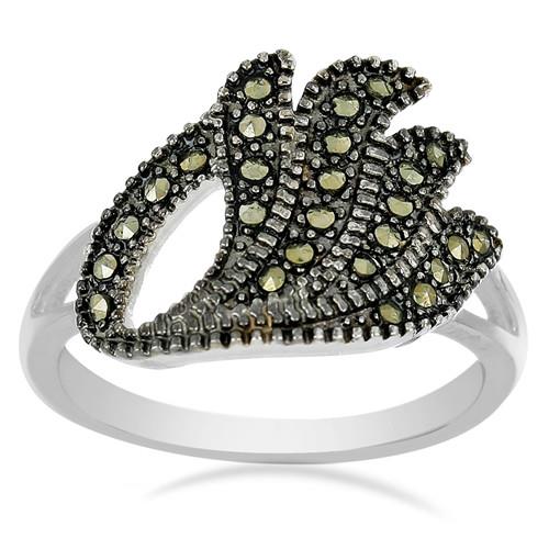 STERLING SILVER REAL AUSTRIAN MARCASITE GEMSTONE STYLISH RING